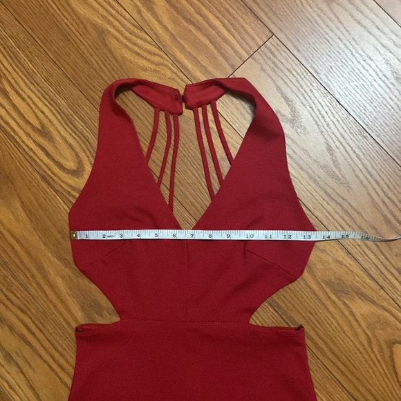 A’Gaci woman’s cut out stringy spaghetti strap back, zipper closure red dress - Picture 10 of 14